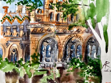 Painting titled "Residence of Metrop…" by Ira Popovych, Original Artwork, Watercolor