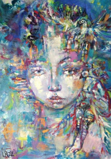 Рисунок под названием "Моя девочка печальн…" - Ира Розуванова, Подлинное произведение искусства, Акрил