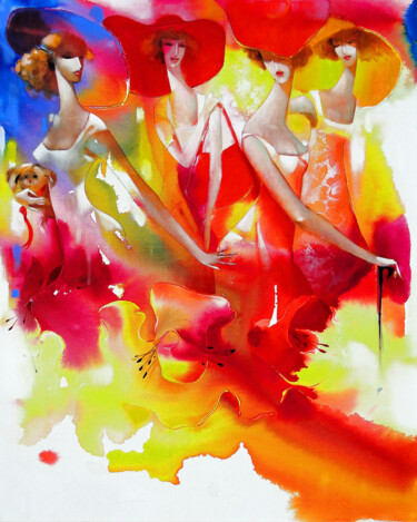 Malerei mit dem Titel "In Flower Garden, l…" von Ira Tsantekidou, Original-Kunstwerk, Andere