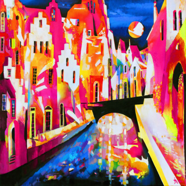Картина под названием "Romantic Old Town,…" - Ira Tsantekidou, Подлинное произведение искусства, Другой