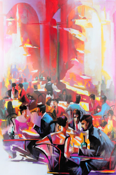 Painting titled "Cafe in Vienna, lim…" by Ira Tsantekidou, Original Artwork, Other