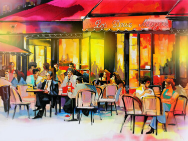 Peinture intitulée "Cafe Francais, limi…" par Ira Tsantekidou, Œuvre d'art originale, Acrylique