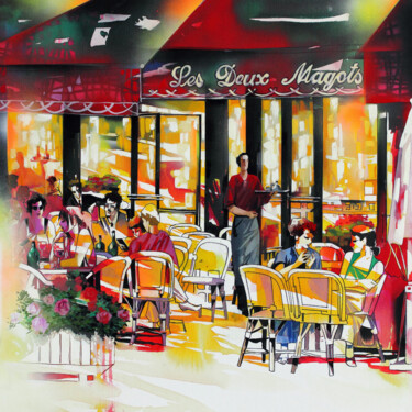 Peinture intitulée "Cafe Paris 2, limit…" par Ira Tsantekidou, Œuvre d'art originale, Autre