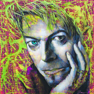 Peinture intitulée "David Bowie Reverie…" par Ira Tsantekidou, Œuvre d'art originale, Acrylique