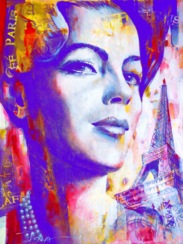 Painting titled "Romy Schneider, lim…" by Ira Tsantekidou, Original Artwork, Other