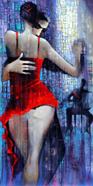 Malerei mit dem Titel "Tango Roxanne, limi…" von Ira Tsantekidou, Original-Kunstwerk, Acryl