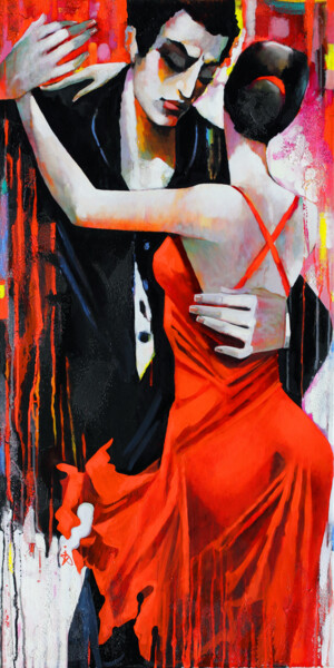 Malerei mit dem Titel "Tango Buenos Aires,…" von Ira Tsantekidou, Original-Kunstwerk, Acryl