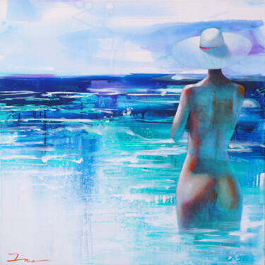 Malerei mit dem Titel "August at the Sea,…" von Ira Tsantekidou, Original-Kunstwerk, Acryl