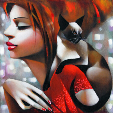 Painting titled "Deux Chats, limited…" by Ira Tsantekidou, Original Artwork, Other
