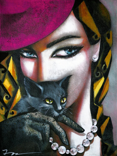Pittura intitolato "Two Cats, limited E…" da Ira Tsantekidou, Opera d'arte originale, Altro
