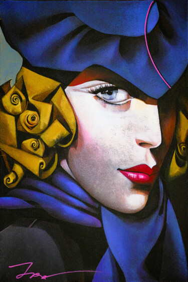 Malerei mit dem Titel "Tamara de Lempicka,…" von Ira Tsantekidou, Original-Kunstwerk, Andere