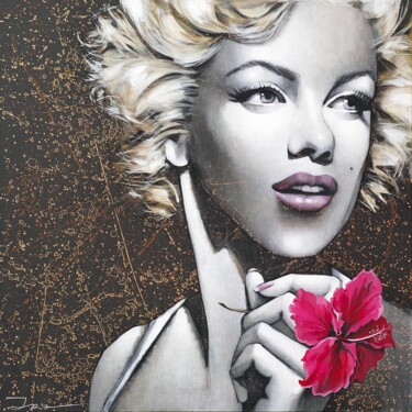 Painting titled "Marilyn with Hibisc…" by Ira Tsantekidou, Original Artwork, Acrylic