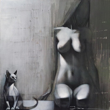 Картина под названием "Cats" - Ira Tsantekidou, Подлинное произведение искусства