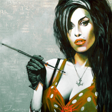 Painting titled "Amy Winehouse, vers…" by Ira Tsantekidou, Original Artwork, Digital Painting
