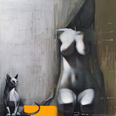 Painting titled "Cats, version 1, ov…" by Ira Tsantekidou, Original Artwork, Acrylic