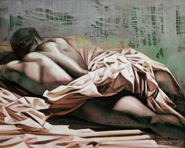 Картина под названием "Sleeping, version 1…" - Ira Tsantekidou, Подлинное произведение искусства, Акрил