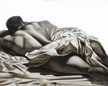 Painting titled "Sleeping, version 8…" by Ira Tsantekidou, Original Artwork, Acrylic