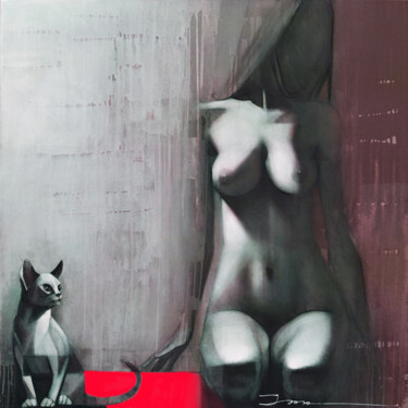 Painting titled "Cats, version 2, ov…" by Ira Tsantekidou, Original Artwork, Acrylic