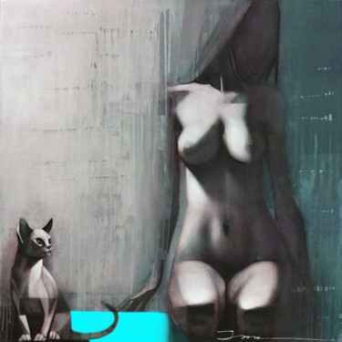 Malerei mit dem Titel "Cats, version 6, ov…" von Ira Tsantekidou, Original-Kunstwerk, Acryl