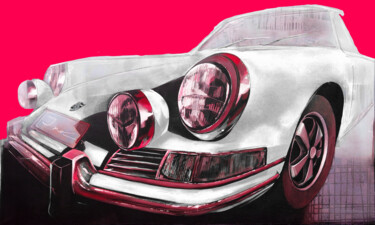 Painting titled "Porsche, Driving Dr…" by Ira Tsantekidou, Original Artwork, Oil