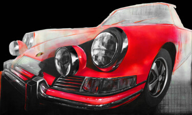 Painting titled "Porsche, Driving Dr…" by Ira Tsantekidou, Original Artwork, Acrylic