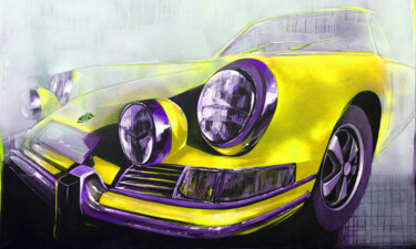 Painting titled "Porsche, Driving Dr…" by Ira Tsantekidou, Original Artwork, Pigments