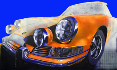 Malerei mit dem Titel "Porsche, Driving Dr…" von Ira Tsantekidou, Original-Kunstwerk, Acryl