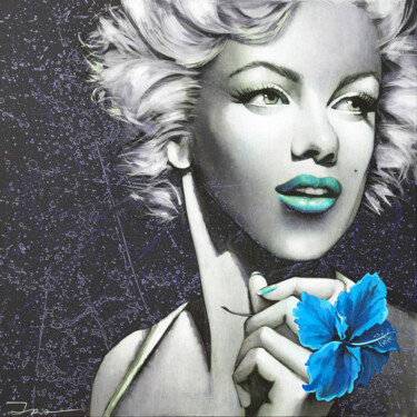 Peinture intitulée "Marilyn with Flower…" par Ira Tsantekidou, Œuvre d'art originale, Acrylique