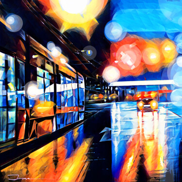 Malerei mit dem Titel "Regen am Abend" von Ira Tsantekidou, Original-Kunstwerk, Digitale Malerei