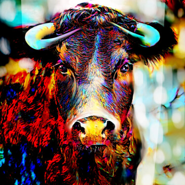 Painting titled "El Toro 1" by Ira Tsantekidou, Original Artwork, Digital Painting