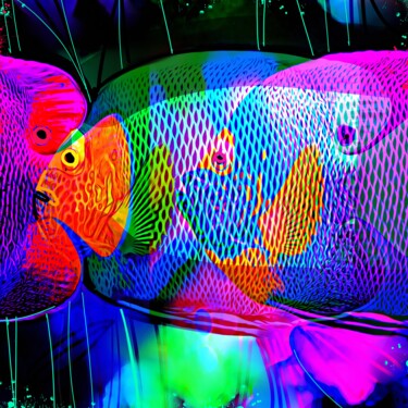 Malerei mit dem Titel "Fish 9" von Ira Tsantekidou, Original-Kunstwerk, Digitale Malerei