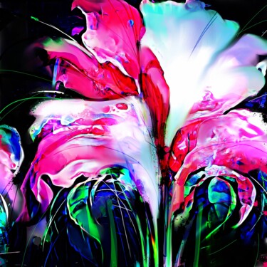 Painting titled "Flower 25" by Ira Tsantekidou, Original Artwork, Digital Painting