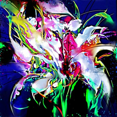 Painting titled "Flower 27" by Ira Tsantekidou, Original Artwork, Digital Painting