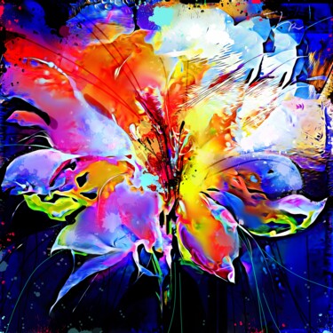 Painting titled "Flower 28" by Ira Tsantekidou, Original Artwork, Digital Painting