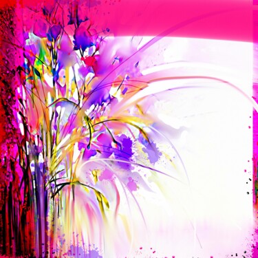 Malerei mit dem Titel "Flower 34" von Ira Tsantekidou, Original-Kunstwerk, Digitale Malerei