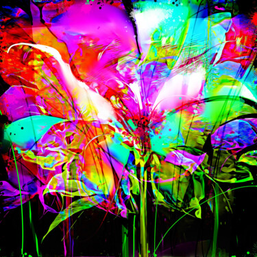 Painting titled "Flower 43" by Ira Tsantekidou, Original Artwork, Digital Painting