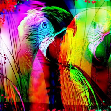 Malerei mit dem Titel "Parrot 2" von Ira Tsantekidou, Original-Kunstwerk, Digitale Malerei