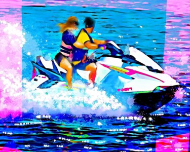 Schilderij getiteld "Sea Holidays 9" door Ira Tsantekidou, Origineel Kunstwerk, Digitaal Schilderwerk