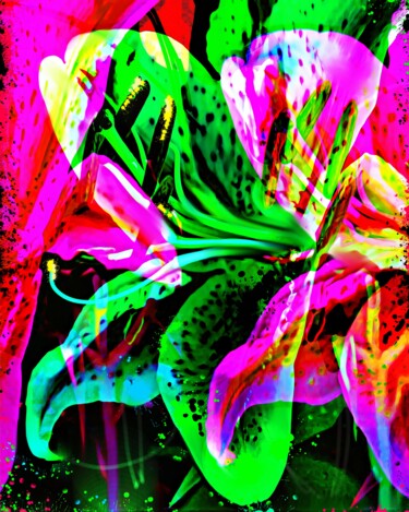 Картина под названием "Flower 19" - Ira Tsantekidou, Подлинное произведение искусства, Цифровая живопись