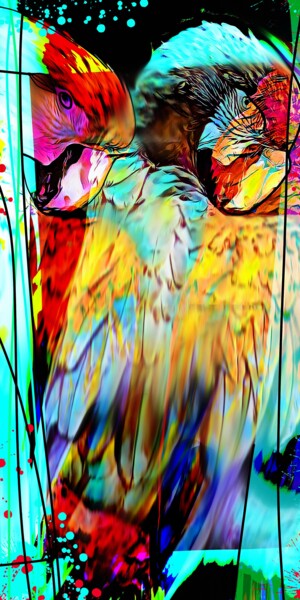 Malerei mit dem Titel "Parrot 5" von Ira Tsantekidou, Original-Kunstwerk, Digitale Malerei