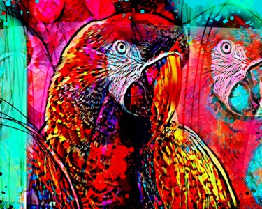 Pittura intitolato "Parrot 3" da Ira Tsantekidou, Opera d'arte originale, Pittura digitale