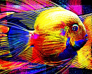Peinture intitulée "Fish 3" par Ira Tsantekidou, Œuvre d'art originale, Peinture numérique