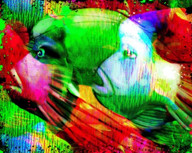 Картина под названием "Fish 7" - Ira Tsantekidou, Подлинное произведение искусства, Цифровая живопись
