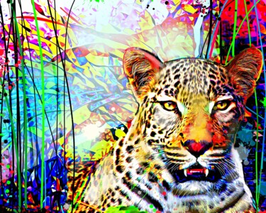Malerei mit dem Titel "Cat 3" von Ira Tsantekidou, Original-Kunstwerk, Digitale Malerei