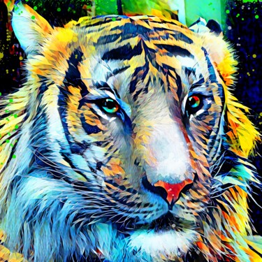 Картина под названием "Cat 7" - Ira Tsantekidou, Подлинное произведение искусства, Цифровая живопись