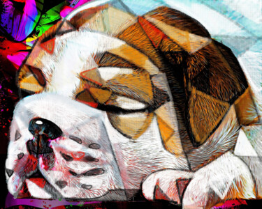 Painting titled "Dog 1" by Ira Tsantekidou, Original Artwork, Digital Painting