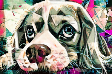 Malerei mit dem Titel "Dog 6" von Ira Tsantekidou, Original-Kunstwerk, Digitale Malerei
