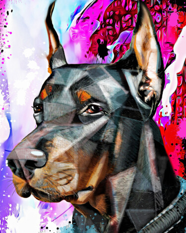 Ζωγραφική με τίτλο "Dog 8" από Ira Tsantekidou, Αυθεντικά έργα τέχνης, Ψηφιακή εκτύπωση