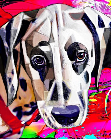 Malerei mit dem Titel "Dog 10" von Ira Tsantekidou, Original-Kunstwerk, Digitaldruck