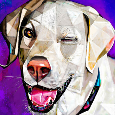 Painting titled "Dog 17" by Ira Tsantekidou, Original Artwork, Digital Painting